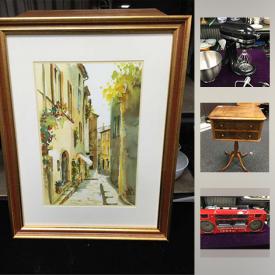 MaxSold Auction: This online auction features Vintage Keirstead Prints, Original Artwork, Kitchen Aid Mixer, Vintage Royal Worcester Evesham Vale, Vintage Cups and Saucers, Bang and Olufsen Stereo Equipment, Vintage Royal Doulton, Vintage Chalet Glass, Antique Tea Trolley Cart and much more!