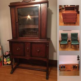 MaxSold Auction: This online auction features Teakwood Coffee Table, Leather And Teak Chairs, Teakwood Telephone Table, Antique China Cabinet, Mens Bike, Antique Wood Roll Top Desk and much more!