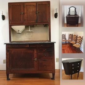 MaxSold Auction: This online auction features Early 1900s Oak Hoosier Kitchen Cabinet, tools, Dining Room Chairs, Martha Washington Sewing Cabinet, Teak Patio Dining set, cast iron cookware, Maytag Neptune Dryer, vice and much more!