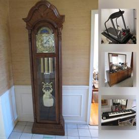 MaxSold Auction: This online auction features Chairs, Harman Kardon FL8300 CD player, Limoges china, Waterford crystal clock, Nintendo Wii system, Ridgeway Grandfather Clock, PaceMaster Treadmill, Yamaha Electric Keyboard, Night Stands, Mid Century Modern Dresser, Sterling, Desk and much more!