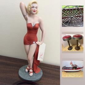 MaxSold Auction: This online auction features Marilyn Monroe Plate, Very Large Vintage Wagon Wheel, Pierre Ready For Canada Day 2019, Collectible Smurfs, Collectible Action Figures, 1995 Batman Forever Glow In The Dark Slam it Caps, Prince Edward Island Hand Made Fishing Boat, Stools, PEI Lobster Trap and much more!