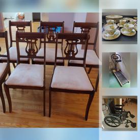 MaxSold Auction: This online auction features Lagostina Firenze Dish Set, Royal Albert "Tea Rose" China Set, Upholstered Dining Chairs, Bellini Accordion In Case, Wood Coffee Table, Stone Crock, Solid Wood Lighted Phone Booth, KitchenAid Gas Barbeque and much more!