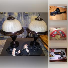 MaxSold Auction: This online auction features lamps, Atari flashback, Samsung computer monitor, Ryobi Cordless Chainsaw, Mastercraft multi crafter tool, Saddle bags, Chinese fan, Samsung Blueray player, iRobot Rumba and much more!