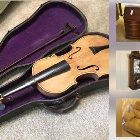 MaxSold Auction: This online auction features Violin, Office Desk, Board Games, JVC Compact VHS Camcorder, Vintage Secretary Style Desk, JFK Life Book, Stamp Collector Items, Lionel Trains Pennsylvania Flyer O-27 Ready To Run Train Set, Pendulum Wall Clock and much more!