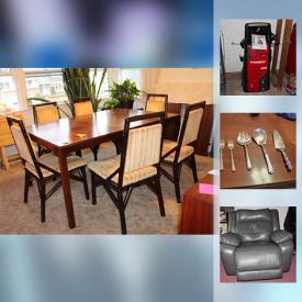 MaxSold Auction: This online auction features collectibles such as sterling silver items, Lenox, furniture such as Comfort lift chair, leather recliner, and John Stuart Inc dining table, electronics such as Sony stereo equipment, 46” Samsung TV, and 43” Visio Smart TV,art such as Hindu batik, limited edition prints, and framed wall art, jewelry such as 14k necklace, sterling silver brooches, and 14k men’s ring, Weber grill, electric power washer, kitchenware, gardening supplies, stoneware, home decor, linens, office supplies, books, utility shelving, area rugs and much more!