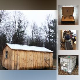 MaxSold Auction: This online auction features an Amish made shed, tractor tires, AC unit, 1900s chore cart, antique items, brass lamp, vintage vacuum, reclaimed ship lap, barn board, antique ironing board, kitchen items, hockey gear, hats, clothes steamer, sports cards, hunt shield gear, electronics, workhorse harness, glass and wood table, cedar strip canoe, camping items, antique desk, antique windows, softball bases, board games, upright freezer, dolly, vintage charcoal bbq, metal wheel, baby items, breast pump, cedar chest, glass display unit and much more!