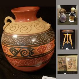 MaxSold Auction: This online auction features Costa Rican pottery, art; GLASS/CRYSTAL: Serving pieces, punch bowl set. SMALL APPLIANCES. ART: Vintage signed limited edition prints. COLLECTIBLE: Precious Moments figurines; Disney. ELECTRONICS. TOOLS. YARDS AND GARDEN. VINTAGE: Claw and ball foot adjustable stool and much more!