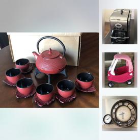 MaxSold Auction: This online auction features Tea set, Coffee Machine, Fur coat, Kitchen Appliances, Toys, Servingware, Glassware, China, Furniture, Artwork and much more!