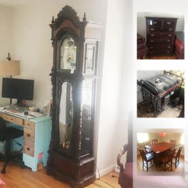 MaxSold Auction: This online auction features Grandfather Clock, Chest Of Drawers, Bombay Chest Of Drawers, Dining table and chairs, wireless IP camera, Memorial Stadium Chair, TroyBilt Generator, Ladders, Propane Gas Grill, NAO Lladro Daisy Figurine and much more!