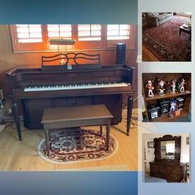 MaxSold Auction: This online auction features a piano, office chairs, rugs, vases, glassware, figurines, bookcases, baseball collectibles, wall art, record albums, bicycles and much more!