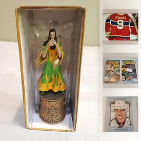 MaxSold Auction: This online auction features Collectible trading cards - Pokemon, Hockey and baseball; sports memorabilia such as photos and jerseys; comics; Marvel chess pieces; Star Wars items; die cast cars; themed jewelry and more!