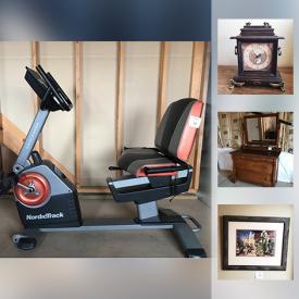 MaxSold Auction: This online auction features an amphora jar, NordicTrack exercise bike, kiln, antique camera, games, antique pulley hooks, wall art, photos, crystal glasses, picture frames, clay cooking pot, bike, snorkel, mask and fins, scrapbooking items, antique dresser and much more!