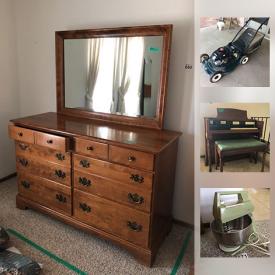 MaxSold Auction: This auction features 8 Foot Ladder, Picnic Table, Chain Saw, Bird Bath, Vintage Sewing Machine, Ethan Allen Desk, Boating Decor, Hammond Organ, Summit China, Lamps and much more!