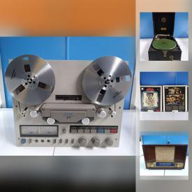 MaxSold Auction: This online auction features laser discs, Philco Predicta, Edison horn, Vandersteen model 2 speakers, Bogen tube tuner, Adcom tuner, Antique phonograph, Telefunken receiver, Teac x7 reel to reel, Akai reel to reel, Xbox 360, vintage tube radio and much more!