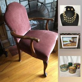 MaxSold Auction: This online auction features light fixtures, jewelry, typewriter, frames, wall art, cassette tapes, speakers, books, American and Canadian coins and much more!