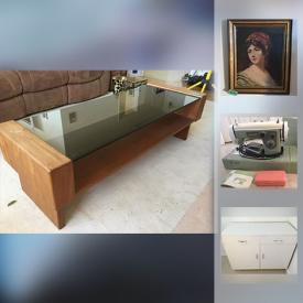 MaxSold Auction: This online auction features pottery, lamps, sewing machine, candles, DVD and VHS players, air conditioner, TV, outdoor furniture, vases, ladder, holiday decor, glassware, blankets, and much much more!