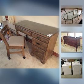 MaxSold Auction: This online auction features glass decor, tea sets, wall art, linens, picture frames, luggage, china, glassware, toys, game table, outdoor furniture, yard tools, washer and dryer, speakers and much more!