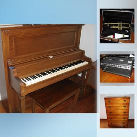 MaxSold Auction: This online auction features books, bookcases, glassware, recliners, records, CDs, lamps, TVs, electric guitars, wall art, piano, tools, outdoor furniture, holiday decor and much more!