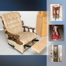 MaxSold Auction: This online auction features tools, lamps, bookcases, fireplace tools, beds, solid wood furniture, CDs, treadmill, figurines, sports equipment, dolls, artwork, china and much more!