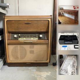 MaxSold Auction: This online auction features Vintage 50's hi-boy radio, Indonesian Side Board, iHome Radio, Turkish Rug, Antique Singer Sewing machine, Rice Cooker, LPs, Wood Indonesian side table/cabinet and much more!