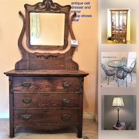 MaxSold Auction: This online auction features Durabrand Stereo CD player, Hitachi DVD player, Salad Bowl, glass water pitcher, Dresden condiment dishes, platter, wrought iron table, Antique mirror and much more!