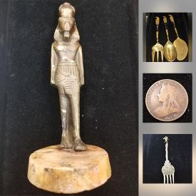 MaxSold Auction: This online auction features coins, necklaces, paper money, African sculptures, African cutlery, silver pin, coin bank, antique collectibles and much more!