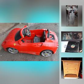 MaxSold Auction: This auction features Wilson Lynx Golf Clubs, Nascar Kasey Kahne Dodge Flag, 24" the wind machine fan, Xtreme comforts pad, Siamese cat print, Bicycle rack, Vintage Flexible Flyer Sled, Lps and much more!