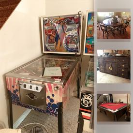 MaxSold Auction: This online auction features a Whirlpool refrigerator and Freezer, Chefmate mini fridge, Keurig Coffee maker, framed artwork, pool table, furniture, glassware, and much more!