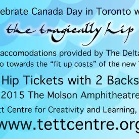 MaxSold Auction: This auction features two ways to celebrate Canada Day in Toronto! First lot has two tickets and backstage passes to the Tragically Hip Concert at the Molson Canadian Amphitheatre on July the 1st and one night at the Delta Toronto Hotel. The second lot is to a night at the Gladstone Hotel in the Billio Room.