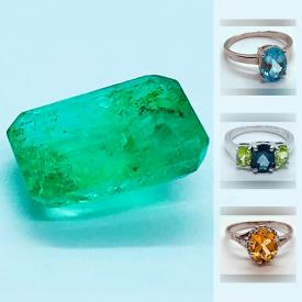 MaxSold Auction: This online auction features Columbian Emerald 2.7ct, 10ct Natural Peridot Drop Earrings, Natural Blue Topaz and Silver Ring, Natural Amethysts tcw 7.87ct, London Blue Topaz & Peridot Silver Ring, Silver Rings with Blue Topaz, Yellow Sapphire 0.89ct, Silver Ring with Large Blue Agate, White Sapphire 1.34ct, Ladies Ring with Golden Citrine and much more!