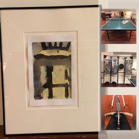 MaxSold Auction: This online auction features artwork, exercise equipment, a ping pong table, mahogany dining room table and much more!