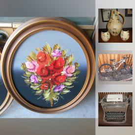 MaxSold Auction: This online auction features ANTIQUE: Oil lamps. VINTAGE: Ceramics - Rare 60's W. German beverage set made by Dumler & Breiden, 50's clown tea set, table lamps and vases; Barbie and Ken cases; Schylling tea set; Ladies gloves/scarves/bags; TABLECLOTHS/QUILT/EMBROIDERED PILLOW; Warren Telechron Co. table clock; 50's RCA Radiotron TV; Sunshine Electric oven/stove; ART DECO PINK BEAUTY SALON CHAIR; Jewelry. COLLECTIBLE: LP's/books/ephemera; Dolls - Ashton Drake and Edwin Knowles dolls. SPORTING GOODS: CCM mountain bike; golf club and bag and much more!