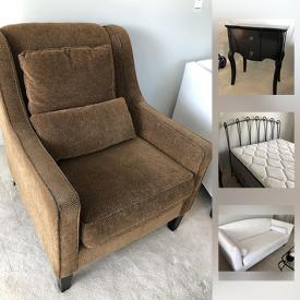 MaxSold Auction: This online auction features FURNITURE: Hall coat rack; chair and ottoman, couch, bedroom pieces. ELECTRONIC: 26" Insignia TV with DVD. JEWELRY: 10K, 14K gold, sterling, pearls and costume and much more!