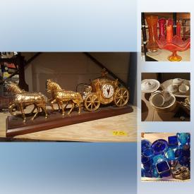 MaxSold Auction: This online auction features cups and saucers, coloured glassware, French Ivory miniatures, Sovereign potters earthenware set, milk glass, ruby glass, crystal bowls, Vintage carnival glass and much more!