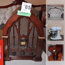 MaxSold Auction: This online auction features furniture, stereo, sports gear, chalkboard, toys, replica antique radio, records, power drill, shopping carts, small kitchen appliances, sewing machines, wine glasses, Playstation 2, prints ladder and more!