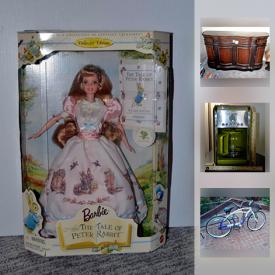 MaxSold Auction: This online auction features Barbie Doll, Restoration Hardware Floor Lamp, Coffee Maker, Bar Chairs, Oster blender, Kitchen Aid processor, Black and Decker iron, Wall Mirror, Floral Artwork, Wooden Rolltop Desk, Stok Portable Grill, Schwinn Beach Bike and much more!