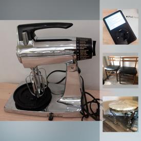 MaxSold Auction: This online auction features COLLECTIBLE: LP's; Disney plates; FireKing; vintage Maxwell House coffee can; Star Wars tumblers and vintage glass ware; vintage Sunbeam mixer. MId-Century: Pair of chairs and brass decor and much more!