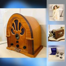 MaxSold Auction: This online auction features collectibles such as crystal ware, Blue Mountain pottery, and antique dolls, art such as framed prints, embroidery, and shadow box, cast iron wall hooks, drawer pulls, costume jewelry, antique tripod lamp, toys, vases, bottle openers and much more!