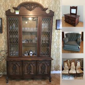 MaxSold Auction: This online auction features wall art, cabinets, clocks, shelving, plant stands, glassware, vintage radios, crystal, golf clubs, lamps, china, cameras, stuffed animals, picture frames and much more!