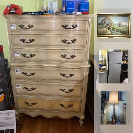 MaxSold Auction: This online auction features lamps, figurines, TVs, wall art, board games, glassware, costume jewelry, books, records, stamp collection, shelving, garden supplies and much more!