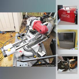 MaxSold Auction: This online auction features tools such as a concrete saw, reciprocating saw, cutting saw and more, Xbox, glass computer table, Coca Cola cooler, Hess trucks, Silverado truck bed cover, decor, Philips tube TV, trains, pots, gas dryer, camping items, air compressor, plastic shelving, generator, baseball cards, plastic storage chest and much more!