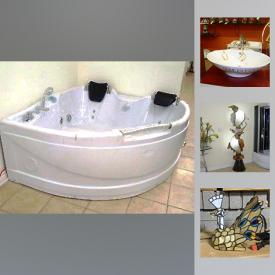 MaxSold Auction: This online auction features sinks, mirrors, WHIRLPOOL AEROMAX SYSTEM tub, Lamps, Toilet, chandelier, and much more!