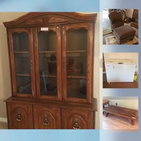 MaxSold Auction: This online auction features Record Albums, Beau mark Chest Freezer, Tub Chair And Ottoman, Chrome And Arborite Table, Wood Coffee Table, TV Stand, China Cabinet and much more!