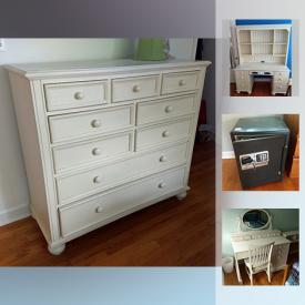 MaxSold Auction: This online auction features Sentry safe, Art, Ethan Allen dresser, Ethan Allen desk and hutch, Lamps, White desk with vanity beveled, Kenmore Elite microwave, Light Fixture, ladder, GT Timberline Mountain Bike and much more!