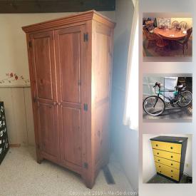 MaxSold Auction: This online auction features books, outdoor furniture, wall art, TVs, projectors, monitors, CDs, shelving, holiday decor, tools, lamps, glassware, vacuums, barbecue, golf clubs, bicycles, and much more!