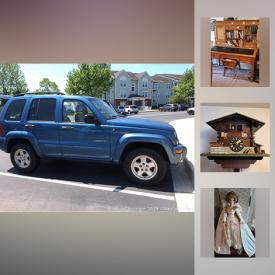 MaxSold Auction: This online auction features an antique wedding dress, books, wall art, dolls, jewelry, outdoor furniture, lamps, office supplies, glassware, clocks, wooden figures, shelving, 2004 Jeep Liberty and much more!