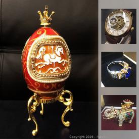 MaxSold Auction: This online auction features necklaces, watches, vintage hockey cards, rings, earrings, figures, broaches, roman coins, pendants, drone, autographed sports jerseys, and much more!