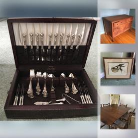 MaxSold Auction: This online auction features collectibles such as Birks sterling, silver plate items, art such as signed prints, drop leaf table, dovetail dresser, Kenmore freezer, gardening tools, linens, office supplies, glassware, kitchenware, books, tools and much more!