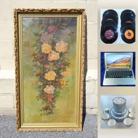 MaxSold Auction: This online auction features ANTIQUE: Engraving, etching, framed wallpaper and photo, Eagle finger oil lamps. VINTAGE: Baseball gloves; ladies hats. COLLECTIBLE: LP's/45's; sports cards. ELECTRONICS: Laptops, Sony bookshelf speakers, XBox console. ART; Signed lithograph, limited edition print, framed needlepoint, Bessie Pease. CHINA: Royal Doulton 5 piece place settings for 10 plus tea and serving pieces; Wedgwood; Johnson Bros; Haviland Limoges and more! SPORTING GOODS: Brunswick and Rhino bowling balls and bag; Bell Motivator indoor bicycle trainer and much more!