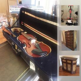 MaxSold Auction: This online auction features a massage chair, Asian Art and Collectibles, Bernhardt leather sofa, Fender electric guitar, La Z Boy recliner, and much more!